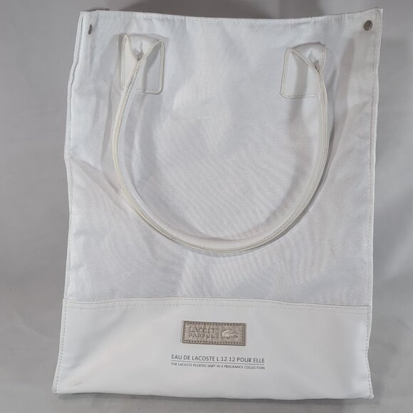 Lacoste Parfums Bag White Shoulder Tote Eau L.12.12 Pour Elle Double 2 Strap - Picture 1 of 13
